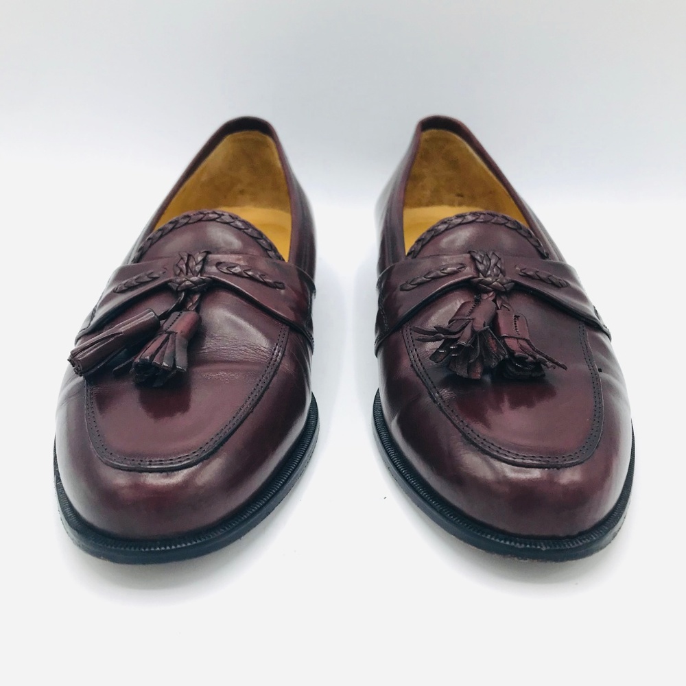 Johnston Murphy Cellini Italy Burgundy Shoes 7W - Picture 3 of 8